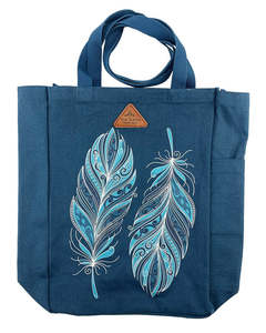 Tote Bags: KIa Kaha Canvas Bag - Feather