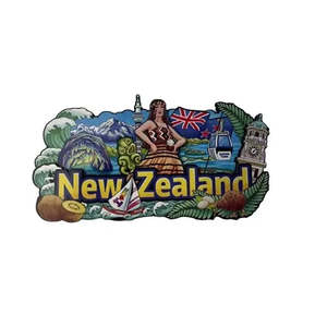 Magnets Stickers: Fridge Magnet with Kiwi, Gondola and I Love NZ