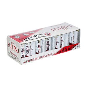 All Sizes: Fujitsu Premium Power LR6 AA Size Alkaline Battery 48 pack