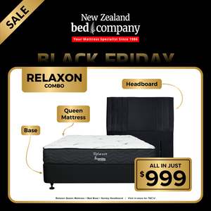 Relaxon Combo: Mattress, Base and Kenley Headboard - All In 999