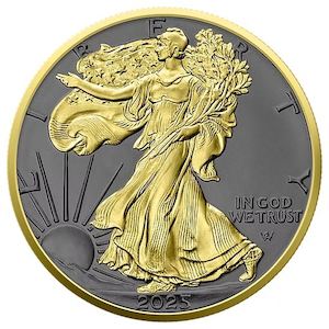 1 Oz American silver Eagle Golden Ring