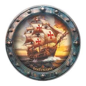 Products: Santa Maria The famous Ship 1 Oz colorized Silver