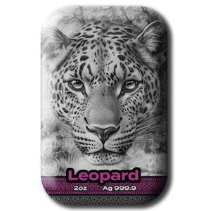 The Big Five Africa Leopard 2 Oz Silver Cast bar