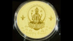 Products: Diwali 1oz Silver Gilded Coin