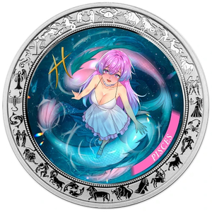 Anime Zodiac series Pisces 1 Oz Silver Coin
