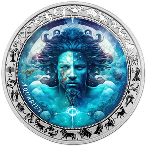 Space Zodiac series- Aquarius 1 Oz Silver Coin