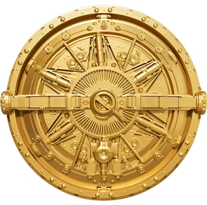 24K Gold Gilded Vault 2 Oz Silver and 1 Kg Copper Coin