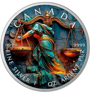 Stone Zodiac Libra 1 Oz Colorized Silver Coin