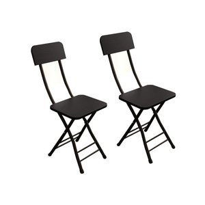 SOGA Black Foldable Chair Space Saving Lightweight Portable Stylish Seat Home De&hellip;