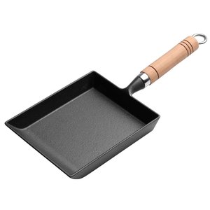 SOGA Cast Iron Tamagoyaki Japanese Omelette Egg Frying Skillet Fry Pan Wooden Ha&hellip;