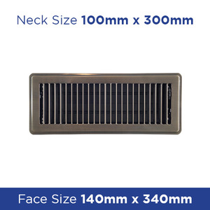 Floor Register- Antique Brass Louvered 100x300mm stock 4/22 FRAB412 - Floor Gril&hellip;
