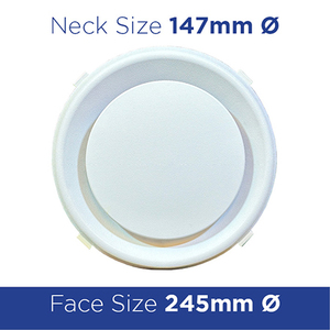 PYCD150 Round Ceiling Diffuser 150dia PYCD150 - Ceiling Diffusers - Plastic Online NZ Depot