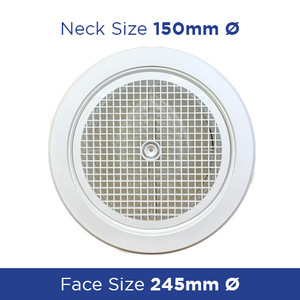 RED15 Round Egg Crate Ceiling Diffuser 150dia C/w Damper ADRED150 - Ceiling Diff&hellip;