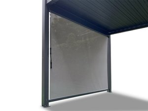 Pergola Blind With Grey Frame & Screen - 3m X 4m Online Gazebos & Shade NZ Depot