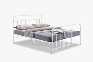 Darcy White Bed With Bonnell Mattress Combo - Queen Online Bedroom Furniture NZ Depot