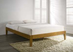 Sovo Oak Bed & Bonnell Mattress Combo - Queen Online Bedroom Furniture NZ Depot