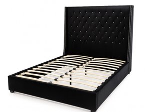 Aria Velvet Bed Frame Black - Queen Online Bedroom Furniture NZ Depot