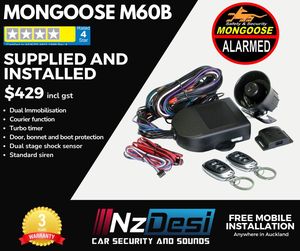 Products: Mongoose M60g 5 Star Alarm Installed & Free Callout