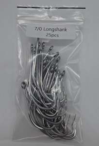 7/0 Long Shank Hooks pack of 25 - Meanfish