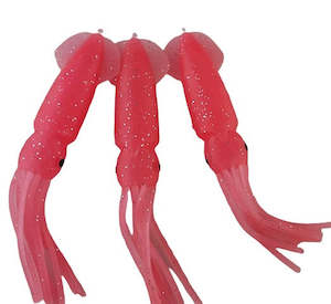 Lumo: Pink 12.5cm Lumo Coloured Fishing Octopus Skirts (Pkt of 3)