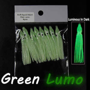 Lumo: Green Lumo 5cm Octopus Luminous Skirts ( Pack of 8)