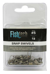 Swivels: Fishtech Snap Swivels #5 (18 per pack)