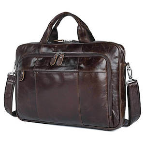 Briefcases: Leather Business Laptop Bag - 15-Inch Laptop Bag