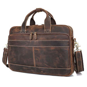 Briefcases: Leather Laptop Bag for Men - Fits 15.6-inch Laptop