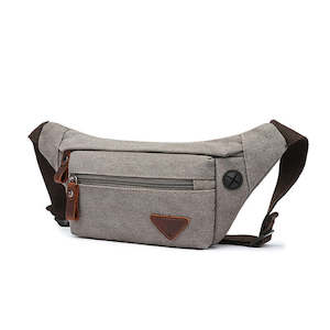 Canvas Bum Bag – Lightweight Waist Bag with Leather Trim