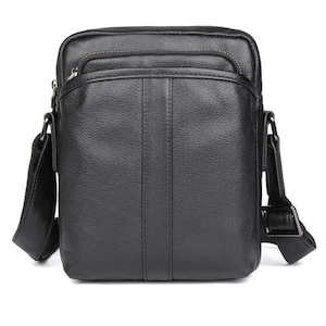 Men's Black Leather Crossbody Bag | Shoulder Bag