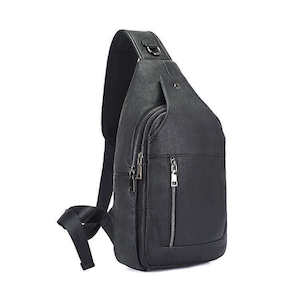 Black Leather Crossbody Sling Bag | Stylish & Functional