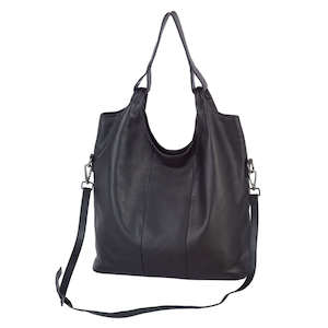 Classic Black Genuine Leather Tote Bag – Versatile & Spacious