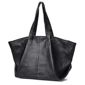 Tote Bags: Elegant Black Leather Tote Bag for Women – Spacious & Versatile