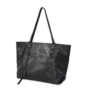 Tote Bags: Large Black Premium Leather Tote Bag