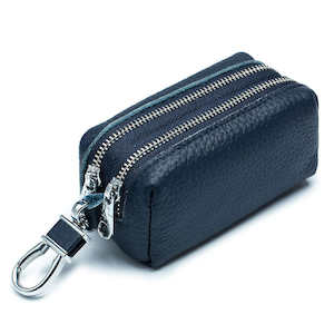 Multifunctional Leather Double Zipper Coin Wallet and Key Case