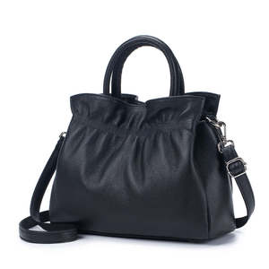 Leather Handbag – Softly Pleated Shoulder & Crossbody Bag