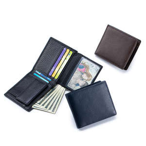 Leather RFID Wallet – Slim Short Wallet with Coin Pocket