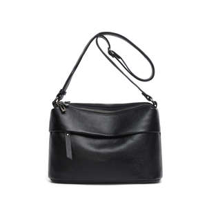 Womens Bags: Leather Multi-Compartment Crossbody Shoulder Bag