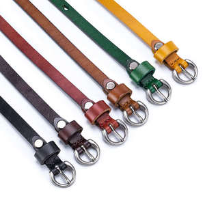 Leather Skinny Belt – Adjustable Slim Waist Belt