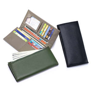 Wallets: Leather Long Wallet – Slim Bifold Card Holder