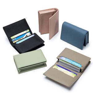 Leather Card Holder with Main Storage Pocket