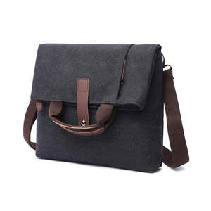 Fold-Over Canvas Crossbody Shoulder Bag