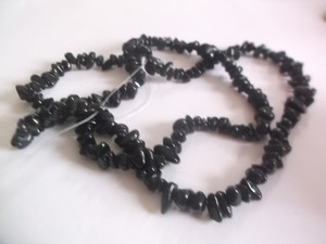 obsidian chip strands - NZ Gems