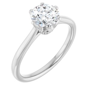Ring From 500 1000: Continuum Silver Round Brilliant Moissanite Solitaire Engagement Ring