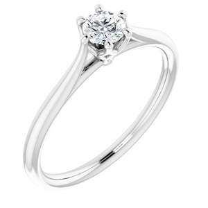 1/4ct Classic Six Claw Round Brilliant Lab Grown Diamond Engagement Ring