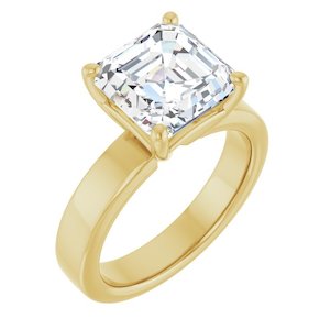 4.00 Carat Asscher Shape Lab Grown Diamond Solitaire Engagement Ring