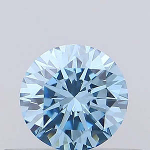 0.30ct Round Lab Grown Diamond (Colour Fancy Vivid Blue, Clarity VS1, Cut EX, IGI Certified)