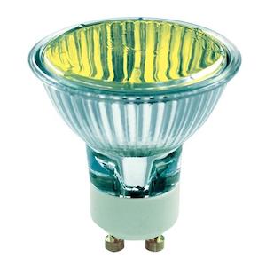 Gu10 Par16 Dichroic: GU10 240V 50W Reflector 36° Yellow Halogen 2,500 Hour Life