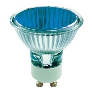 Gu10 Par16 Dichroic: GU10 240V 50W Reflector 36° Blue Halogen 2,500 Hour Life