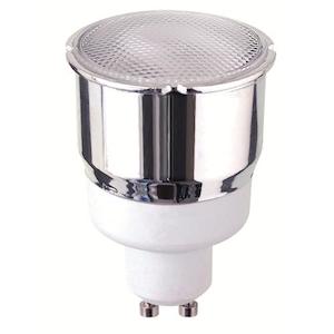 Gu10 Reflector: GU10 240V 11W FLUORESCENT 3000K/Warmwhite 8000 Hour Life